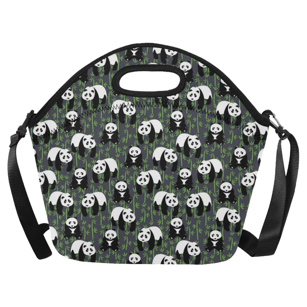 Panda Bear Bamboo Themed Print Neoprene Lunch Bag (Model 1669)(Large)-JTAMIGO.COM