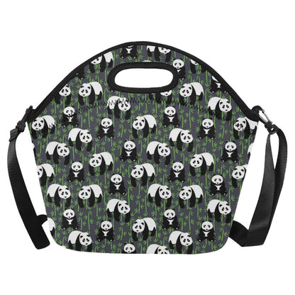 Panda Bear Bamboo Themed Print Neoprene Lunch Bag (Model 1669)(Large)-JTAMIGO.COM