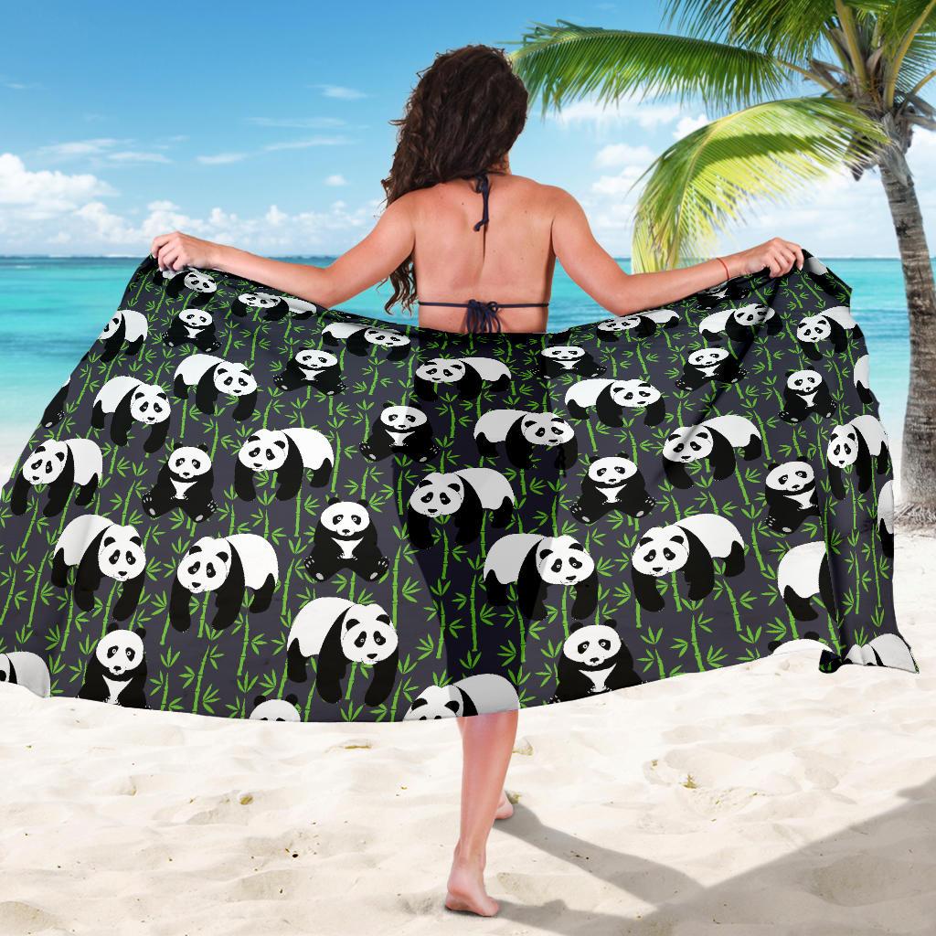 Panda Bear Bamboo Themed Print Sarong Pareo Wrap