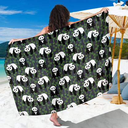 Panda Bear Bamboo Themed Print Sarong Pareo Wrap