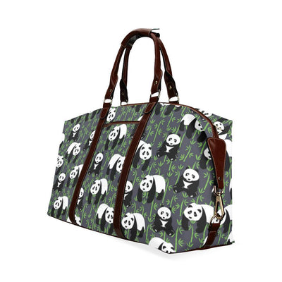 Panda Bear Bamboo Themed Print Travel Bag