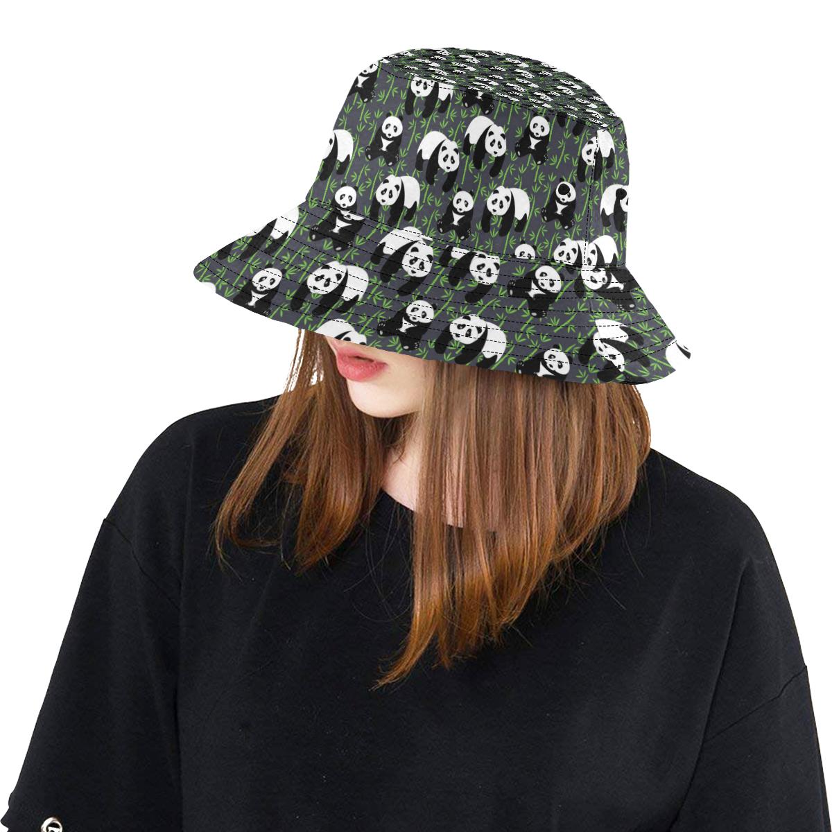 Panda Bear Bamboo Themed Print Unisex Bucket Hat