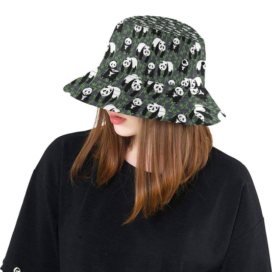 Panda Bear Bamboo Themed Print Unisex Bucket Hat