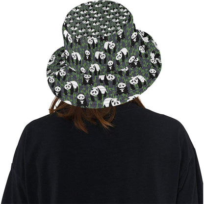 Panda Bear Bamboo Themed Print Unisex Bucket Hat