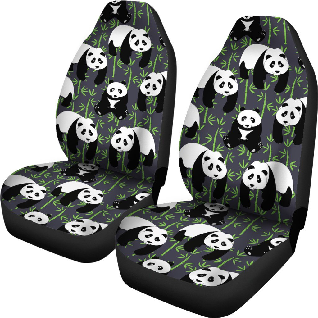 Panda Bear Bamboo Themed Print Universal Fit Car Seat Covers