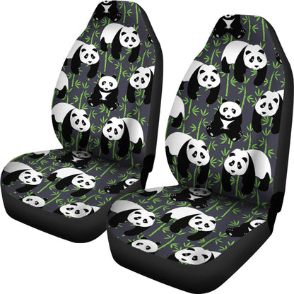 Panda Bear Bamboo Themed Print Universal Fit Car Seat Covers