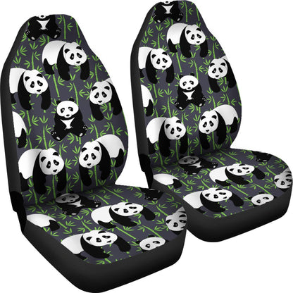 Panda Bear Bamboo Themed Print Universal Fit Car Seat Covers