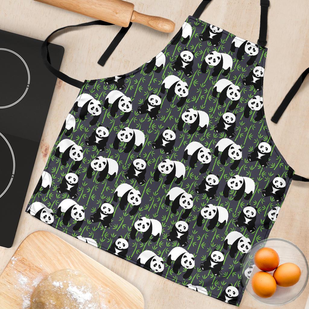 Panda Bear Bamboo Themed Print Women Apron