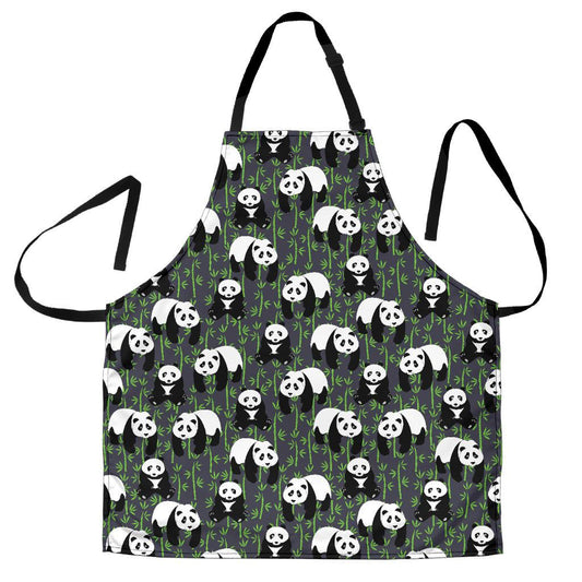 Panda Bear Bamboo Themed Print Women Apron