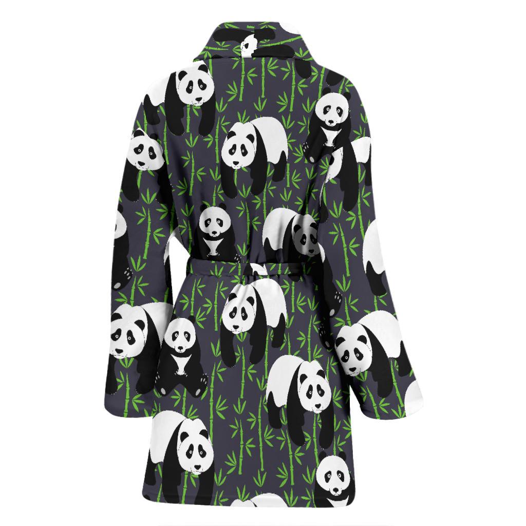 Panda Bear Bamboo Themed Print Women Bath Robe-JTAMIGO.COM