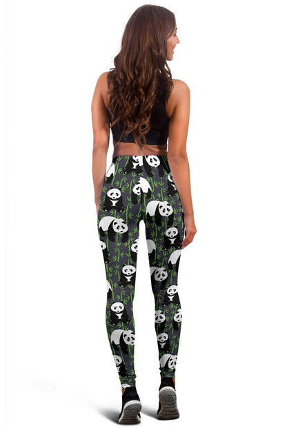 Panda Bear Bamboo Themed Print Women Leggings