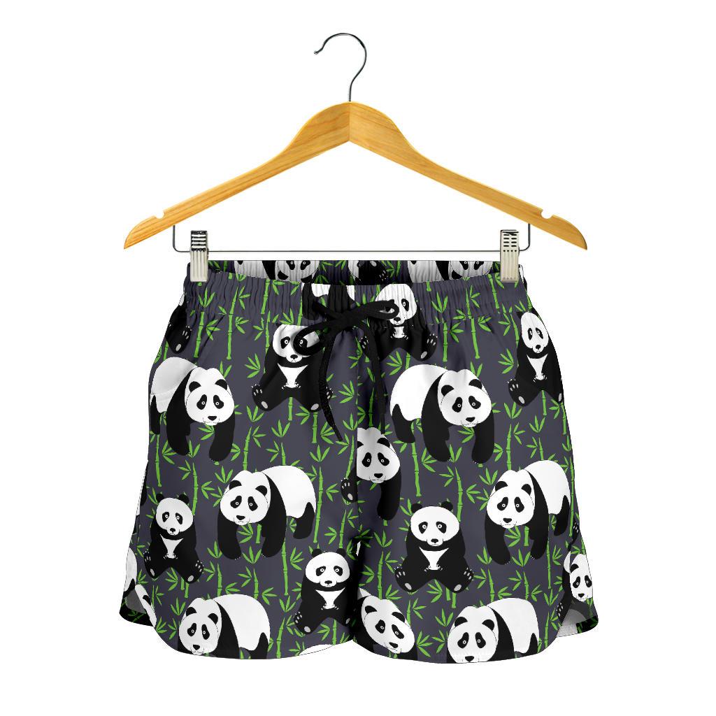 Panda Bear Bamboo Themed Print Women Shorts-JTAMIGO.COM