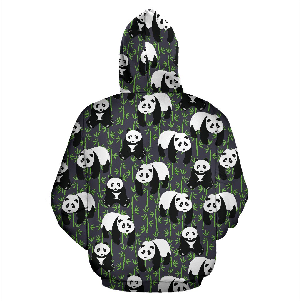 Panda Bear Bamboo Themed Print Zip Up Hoodie