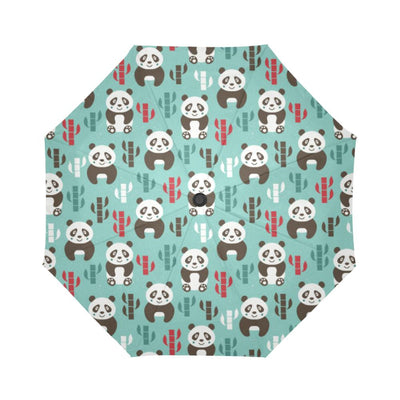 Panda Bear Cute Themed Print Automatic Foldable Umbrella