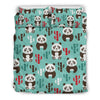 Panda Bear Cute Themed Print Duvet Cover Bedding Set