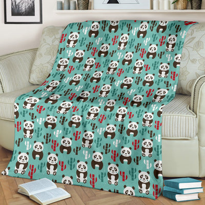 Panda Bear Cute Themed Print Fleece Blanket