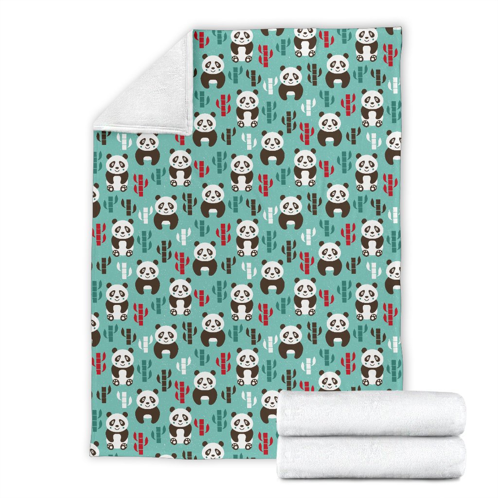 Panda Bear Cute Themed Print Fleece Blanket