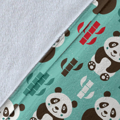 Panda Bear Cute Themed Print Fleece Blanket