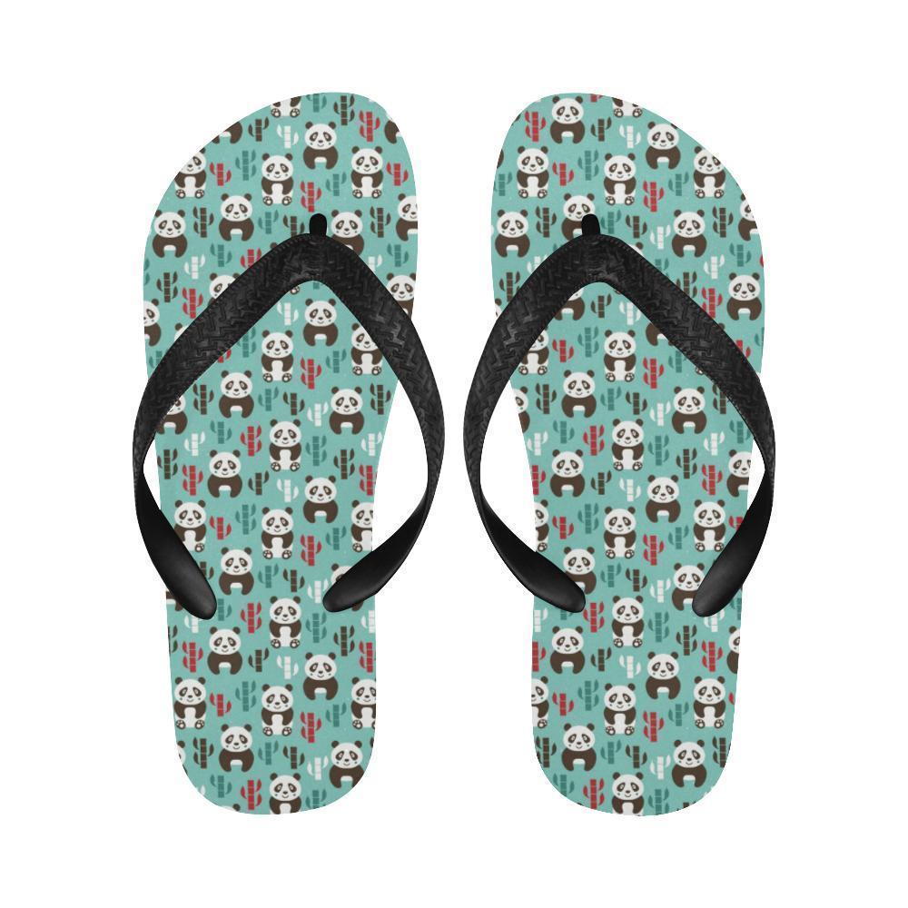 Panda Bear Cute Themed Print Flip Flops-JTAMIGO.COM