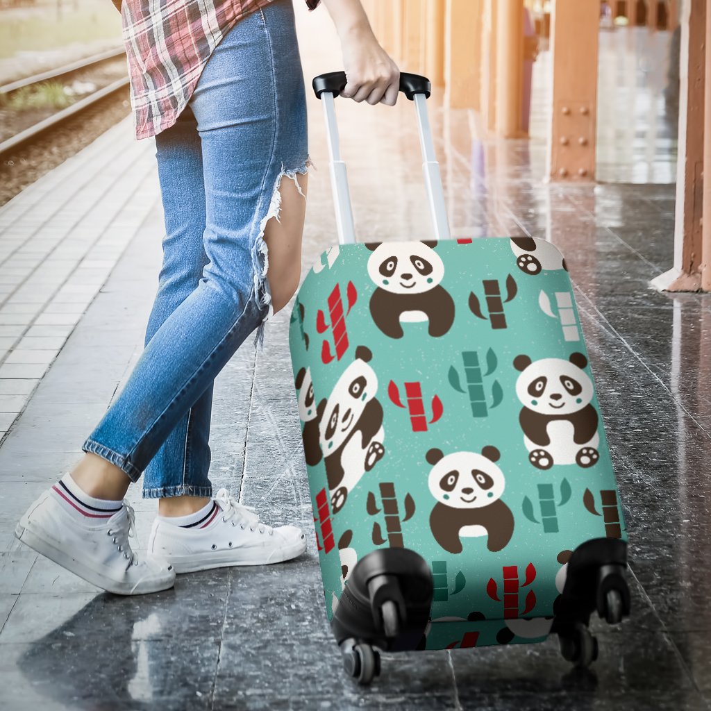 Panda Bear Cute Themed Print Luggage Cover Protector