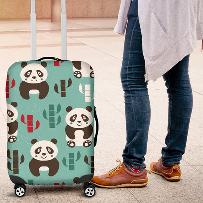 Panda Bear Cute Themed Print Luggage Cover Protector