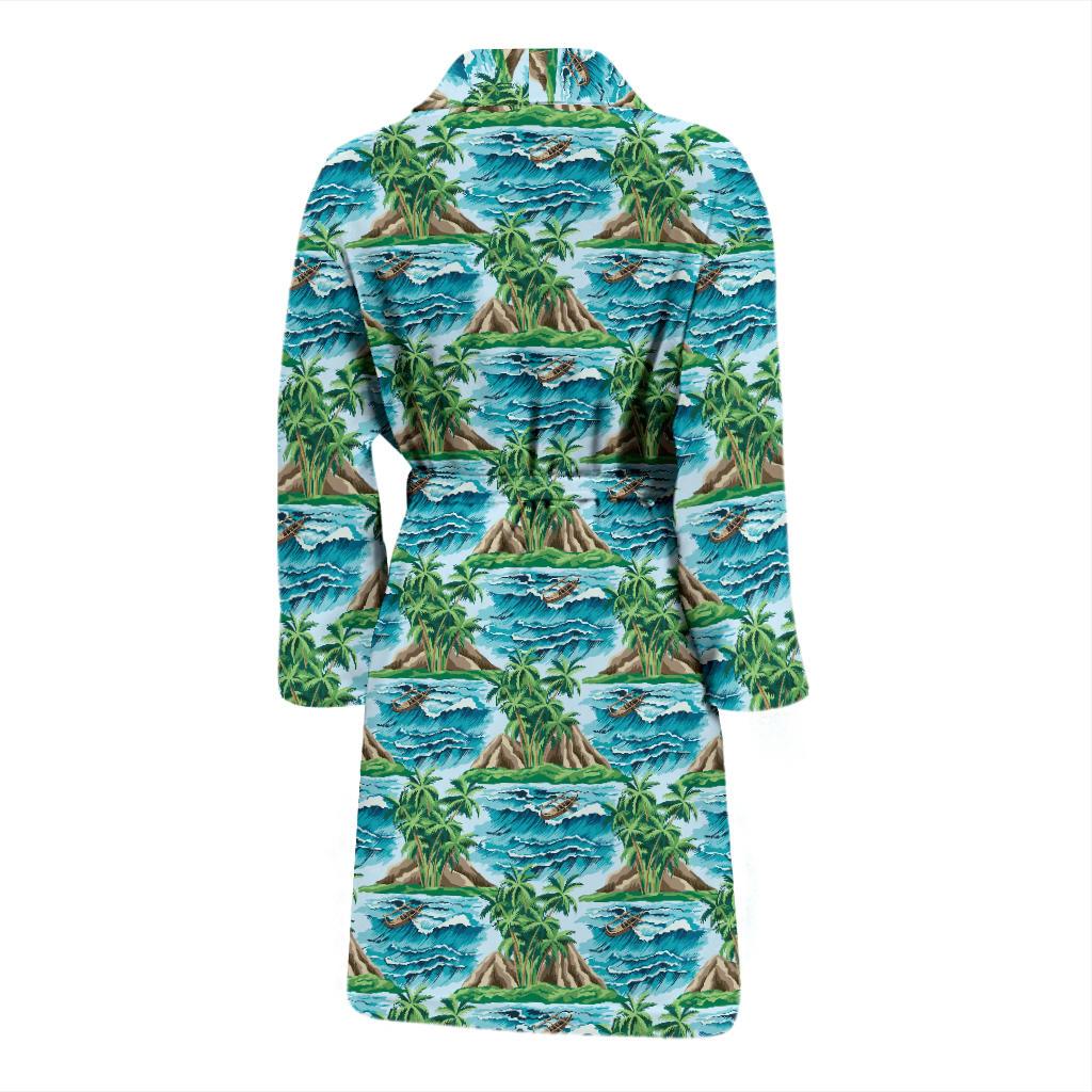 Panda Bear Cute Themed Print Men Bath Robe-JTAMIGO.COM