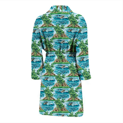 Panda Bear Cute Themed Print Men Bath Robe-JTAMIGO.COM