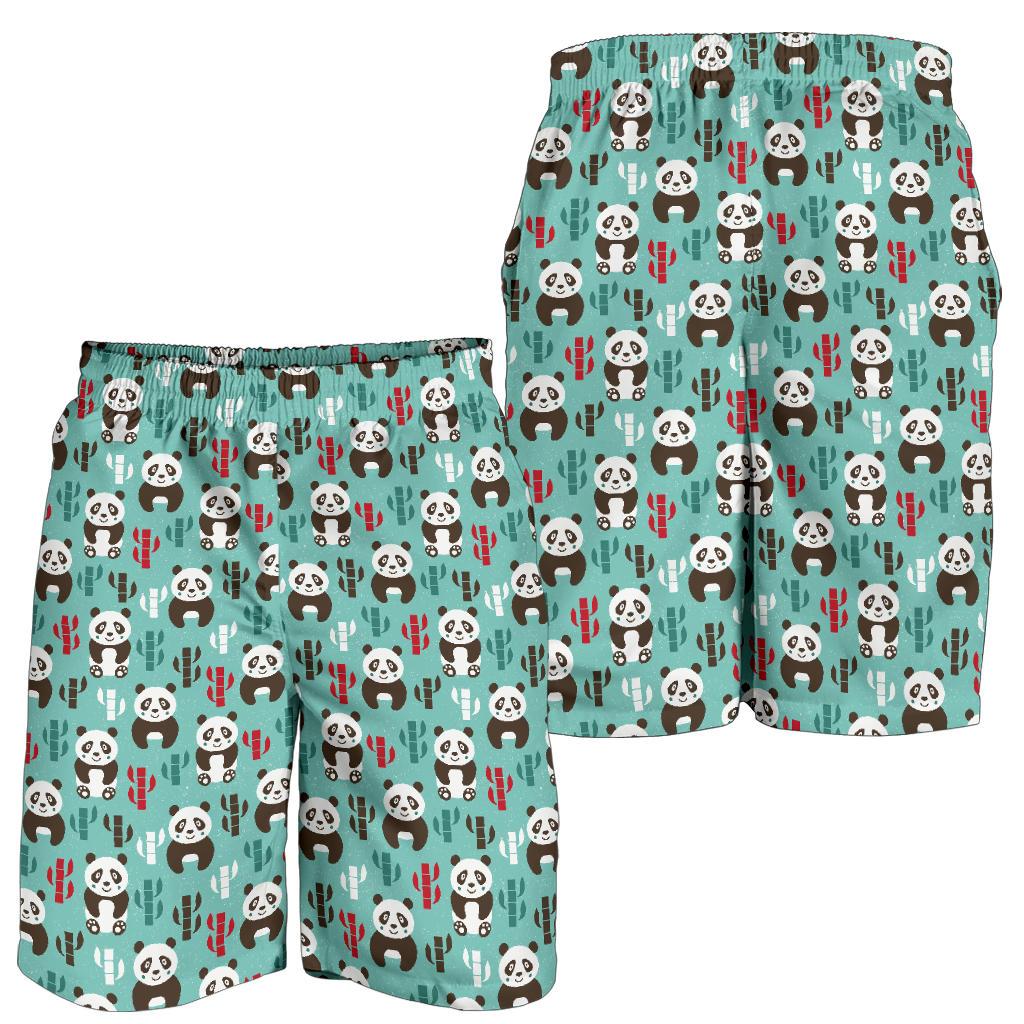 Panda Bear Cute Themed Print Mens Shorts-JTAMIGO.COM