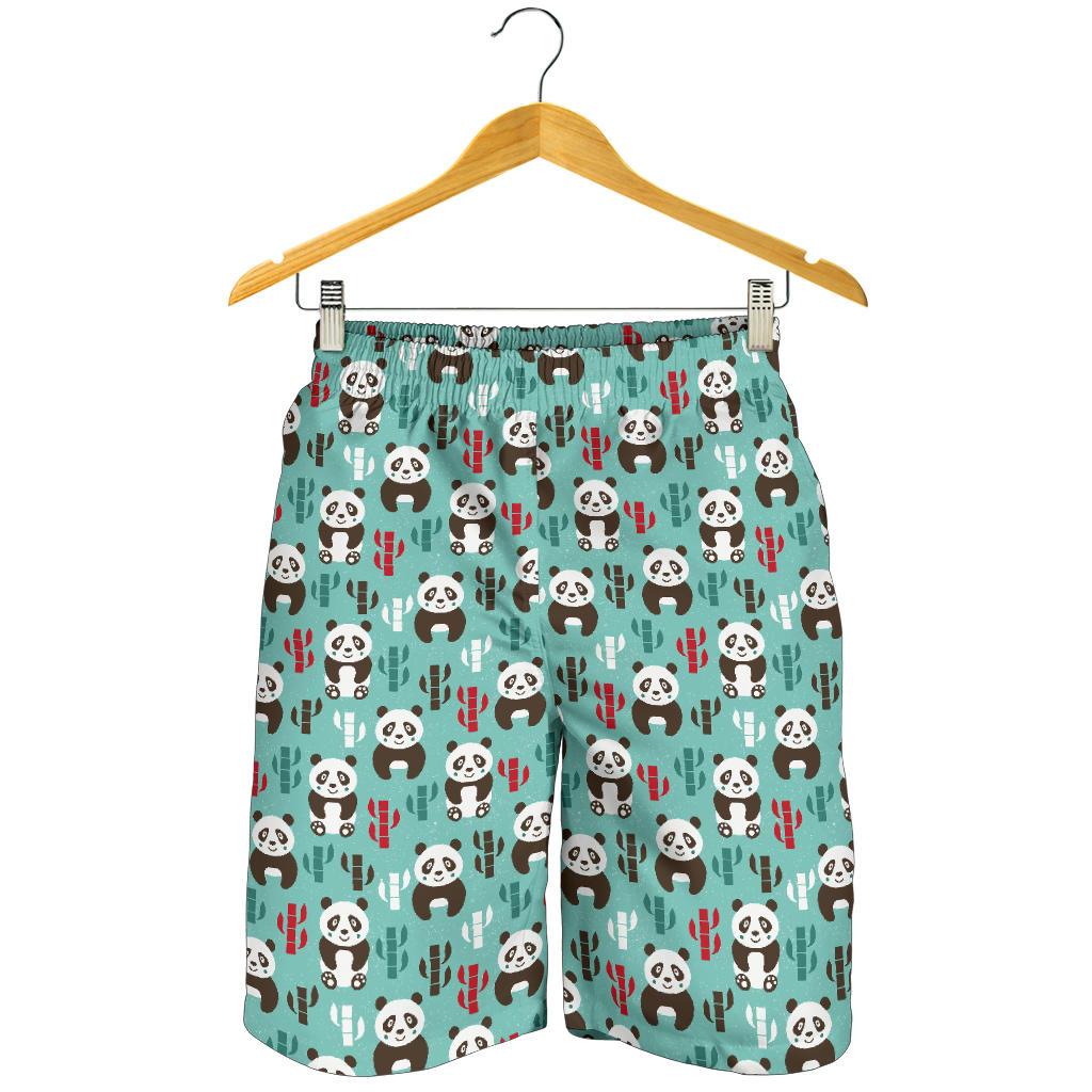 Panda Bear Cute Themed Print Mens Shorts-JTAMIGO.COM