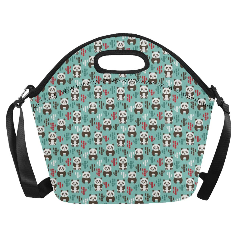 Panda Bear Cute Themed Print Neoprene Lunch Bag (Model 1669)(Large)-JTAMIGO.COM