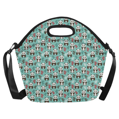 Panda Bear Cute Themed Print Neoprene Lunch Bag (Model 1669)(Large)-JTAMIGO.COM