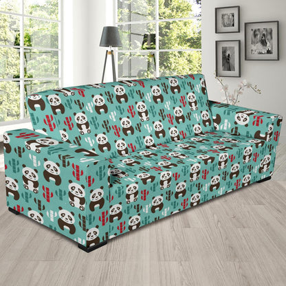 Panda Bear Cute Themed Print Sofa Slipcover-JTAMIGO.COM