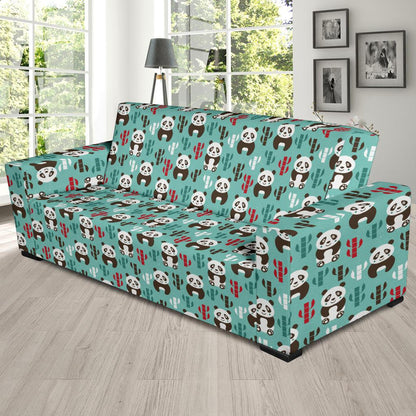 Panda Bear Cute Themed Print Sofa Slipcover-JTAMIGO.COM