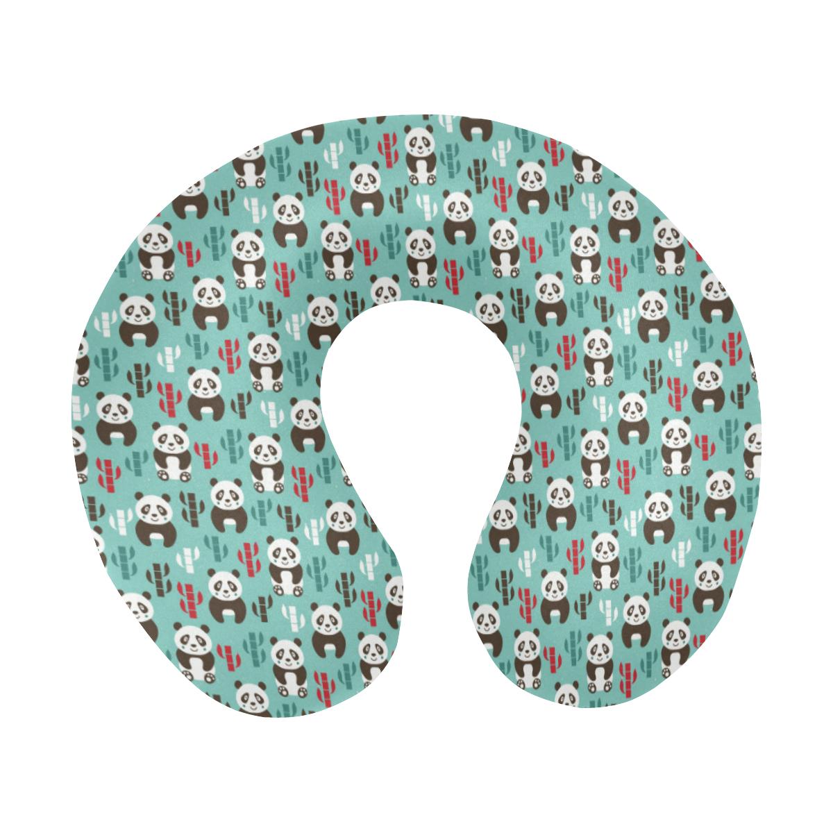 Panda Bear Cute Themed Print U-Shaped Travel Neck Pillow-JTAMIGO.COM