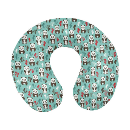 Panda Bear Cute Themed Print U-Shaped Travel Neck Pillow-JTAMIGO.COM