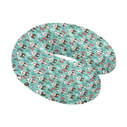 Panda Bear Cute Themed Print U-Shaped Travel Neck Pillow-JTAMIGO.COM