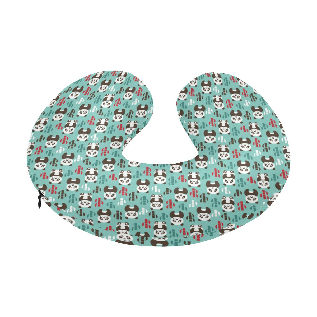 Panda Bear Cute Themed Print U-Shaped Travel Neck Pillow-JTAMIGO.COM