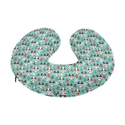 Panda Bear Cute Themed Print U-Shaped Travel Neck Pillow-JTAMIGO.COM