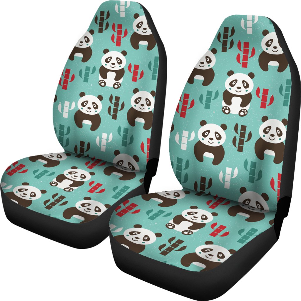 Panda Bear Cute Themed Print Universal Fit Car Seat Covers