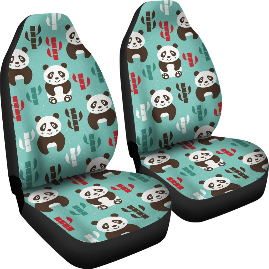 Panda Bear Cute Themed Print Universal Fit Car Seat Covers