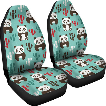 Panda Bear Cute Themed Print Universal Fit Car Seat Covers