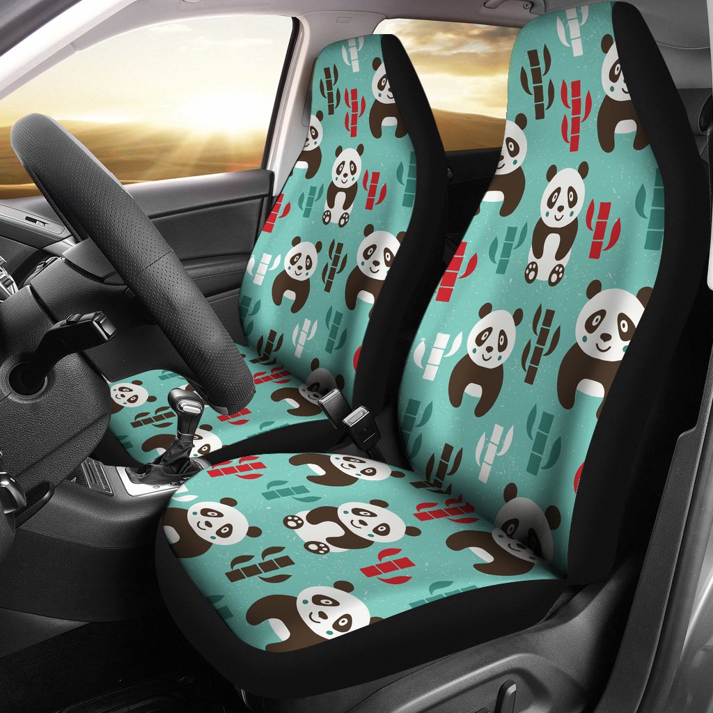 Panda Bear Cute Themed Print Universal Fit Car Seat Covers