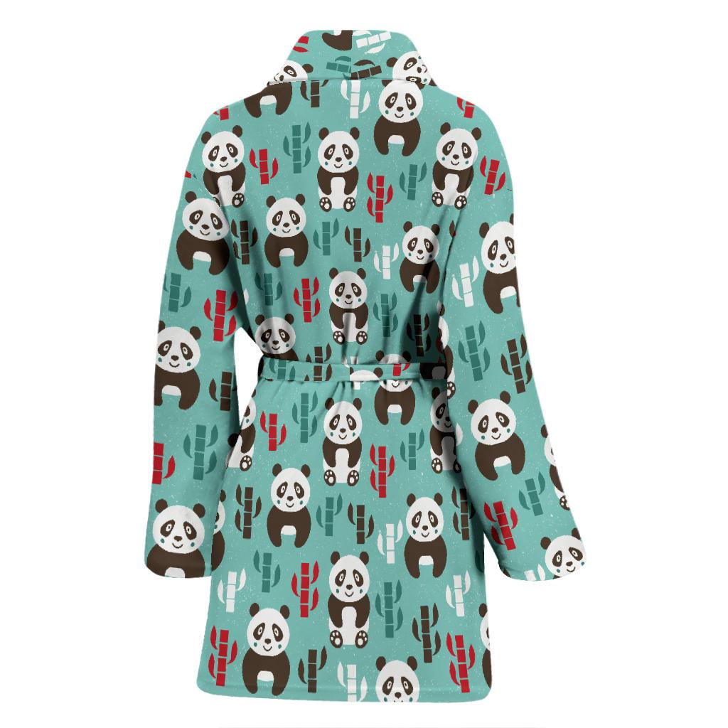 Panda Bear Cute Themed Print Women Bath Robe-JTAMIGO.COM
