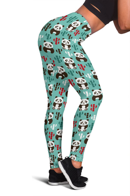 Panda Bear Cute Themed Print Women Leggings