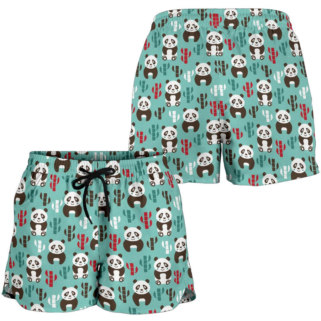Panda Bear Cute Themed Print Women Shorts-JTAMIGO.COM