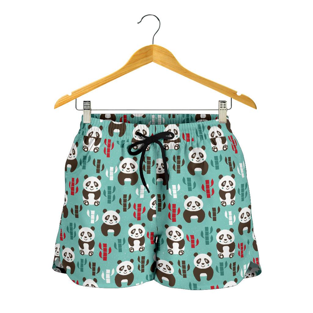 Panda Bear Cute Themed Print Women Shorts-JTAMIGO.COM