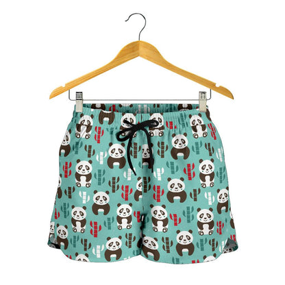 Panda Bear Cute Themed Print Women Shorts-JTAMIGO.COM