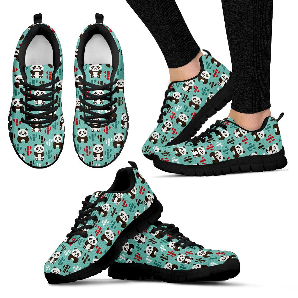 Panda Bear Cute Themed Print Women Sneakers Shoes