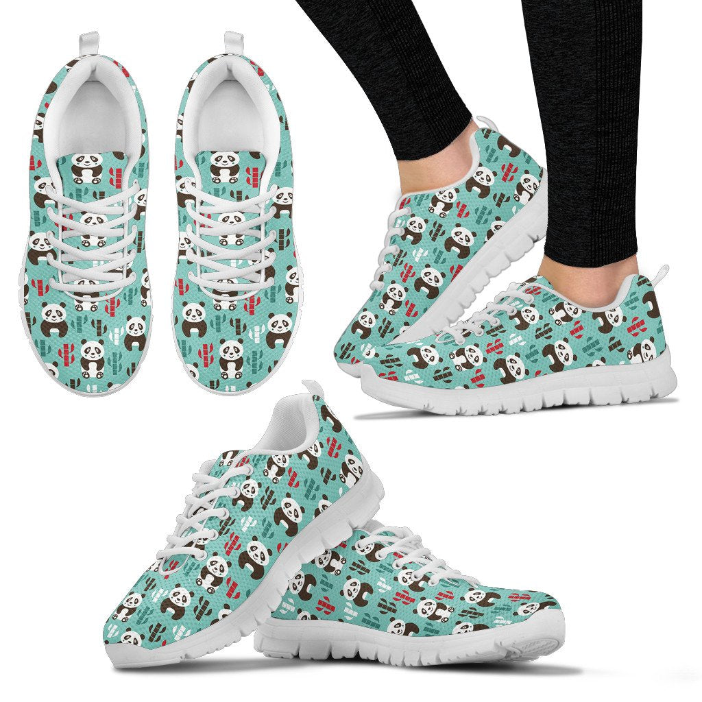 Panda Bear Cute Themed Print Women Sneakers Shoes