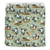Panda Bear Design Bamboo Print Duvet Cover Bedding Set